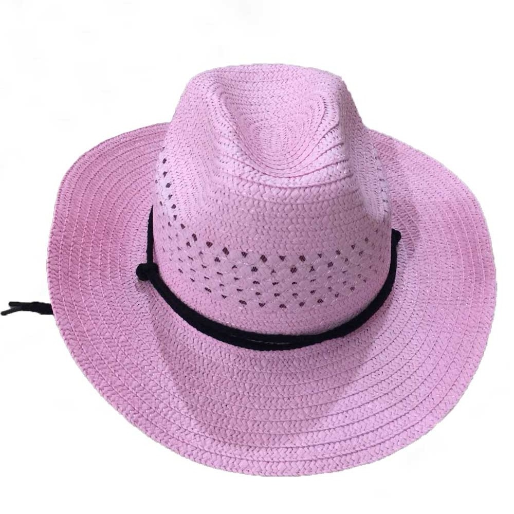 Straw Cowboy Hat Wholesale Straw Hats logo Western Cheap Paper Cowboy Cowgirl Straw Hat