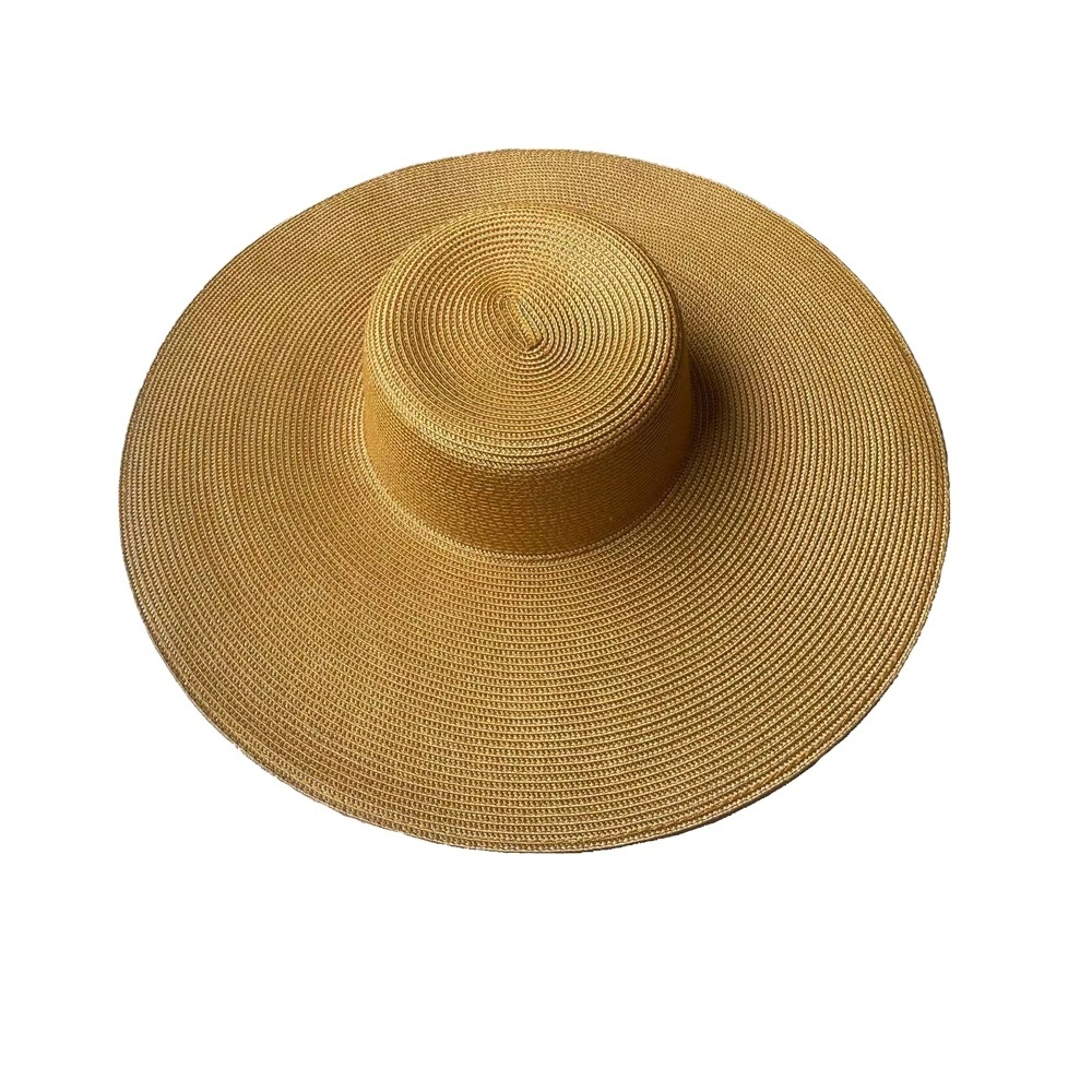 summer lady women straw beach hats sun shade church summer hats wide brim polypropylene hat