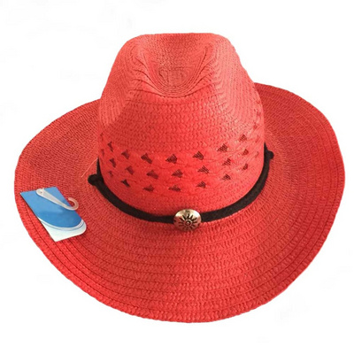 Straw Cowboy Hat Wholesale Straw Hats logo Western Cheap Paper Cowboy Cowgirl Straw Hat