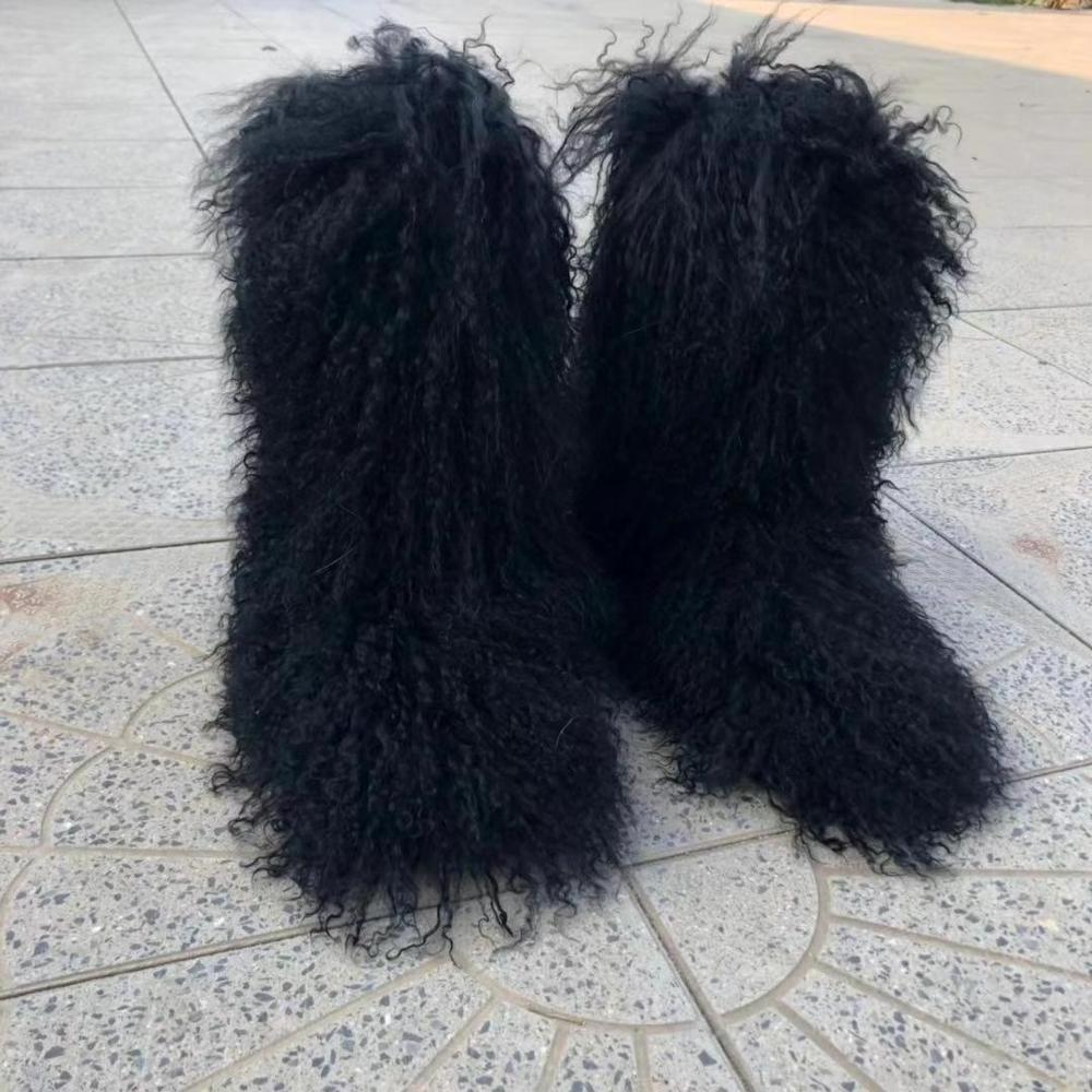 Wholesale Warm and antiskid high quality Mongolian fur boots for women