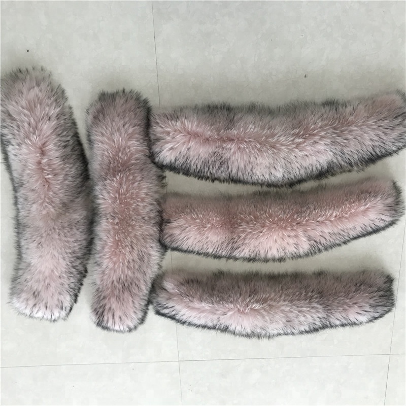 Factory wholesale dyed 100% Real Raccoon  Fur Collar for winter jackets