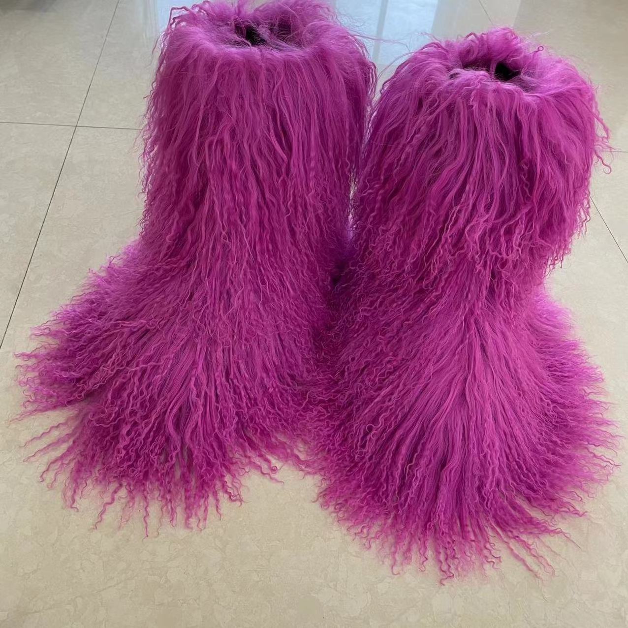 Wholesale Warm and antiskid high quality Mongolian fur boots for women