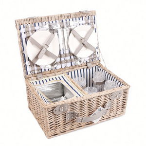 Promotional Mini Cheap Wicker Picnic Basket Set For 2