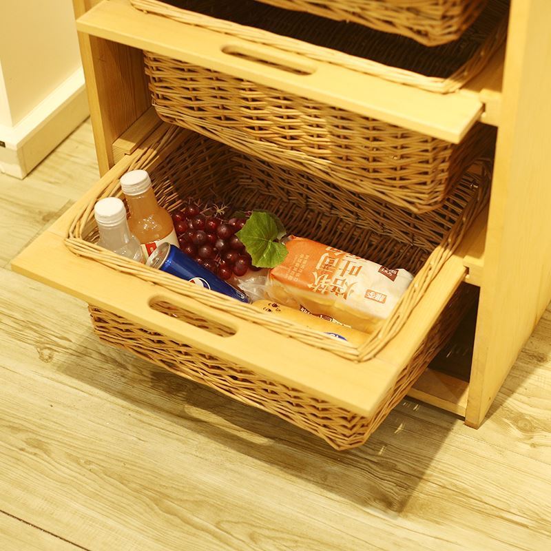 Eco Friendly Material Handmade Wicker Drawer Basket For Kitchen Storage Basket Storage Drawer