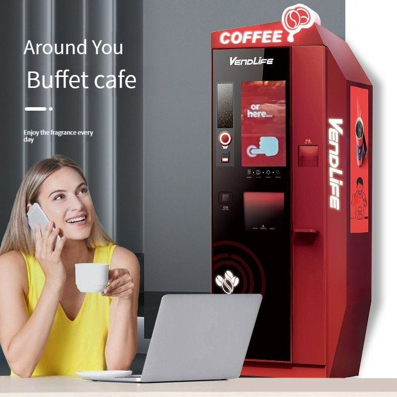 New Business Ideas Invest Coffee Vending Machine Black Best Selling Earn Money at Home Protein Shake Vending with video booth