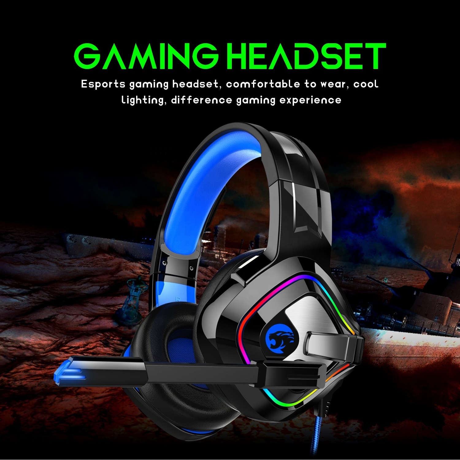 LED Light Surround Sound Bass Gamer Headphone 3.5mm Plug & USB Port best Wired Gaming Headset for pc