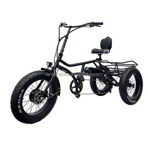 Lantu Ebike 250w 350w heavy duty 3 wheel fat tire cargo bike electric trike for Europe