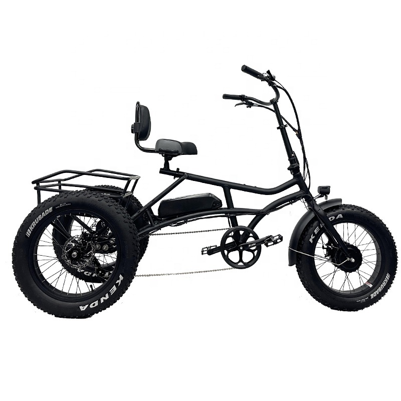 Factory custom 20 inch 3 wheel semi-Recumbent electric trike with fat tire for adults