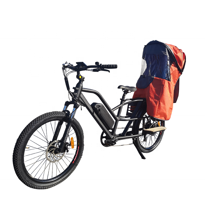 Long tail 500w electric bike with rear rack for carry child or for delivery