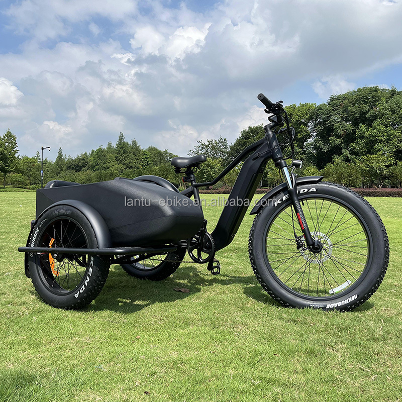 Lantu Ebike vintage 3 wheel electric bicycle fat tire 48v 750w cargo electric bike with sidecar