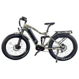 Lantu factory OEM customized 26 inch electric hunting mid drive fat tire mountain bike for men