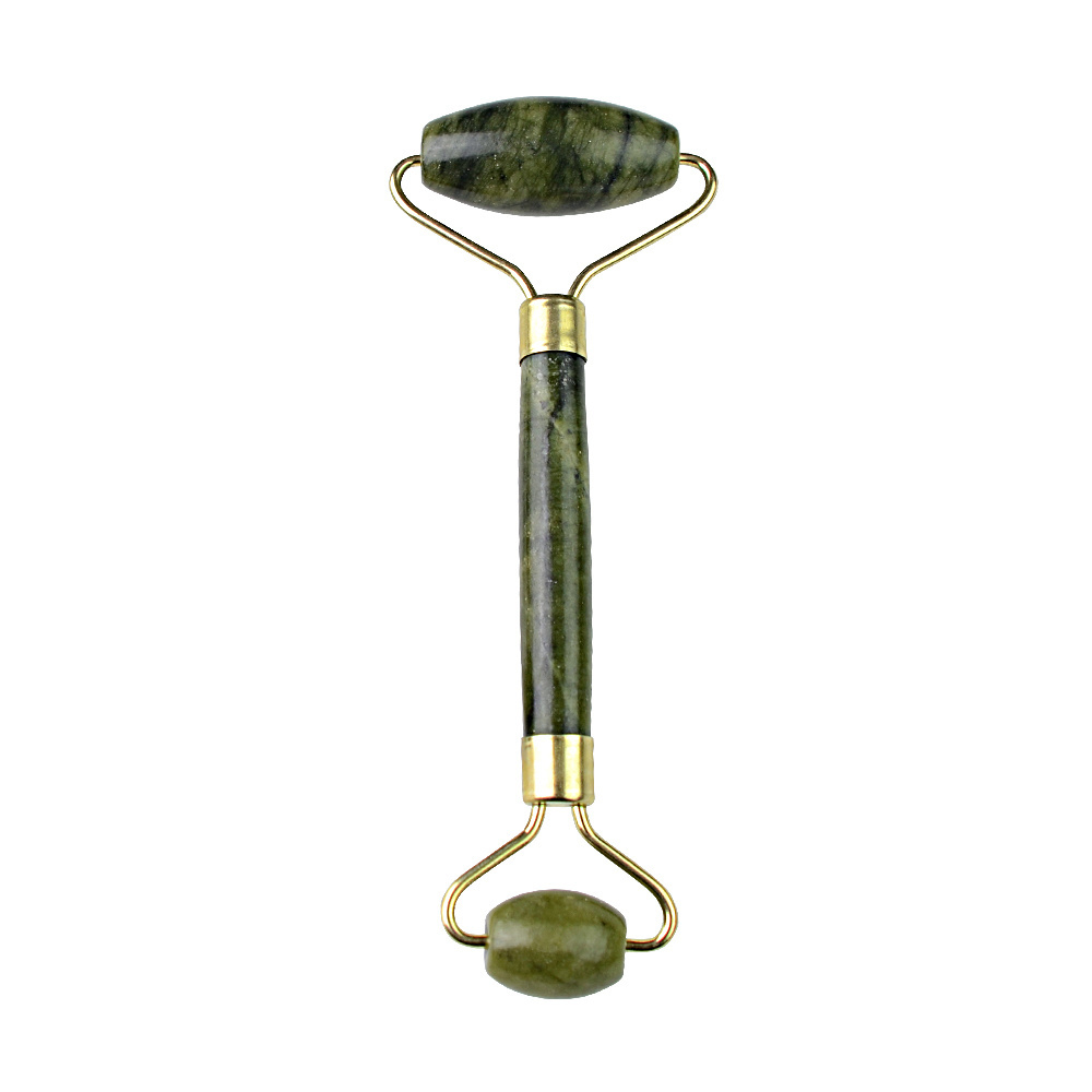 facial massage roller vibration natural xiuyan jade green stone facial massage roller jade gua sha roller