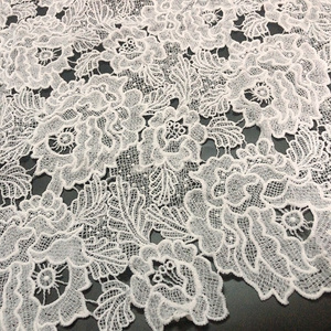 Hot selling hollow out water-soluble milk silk floral guipure lace fabric