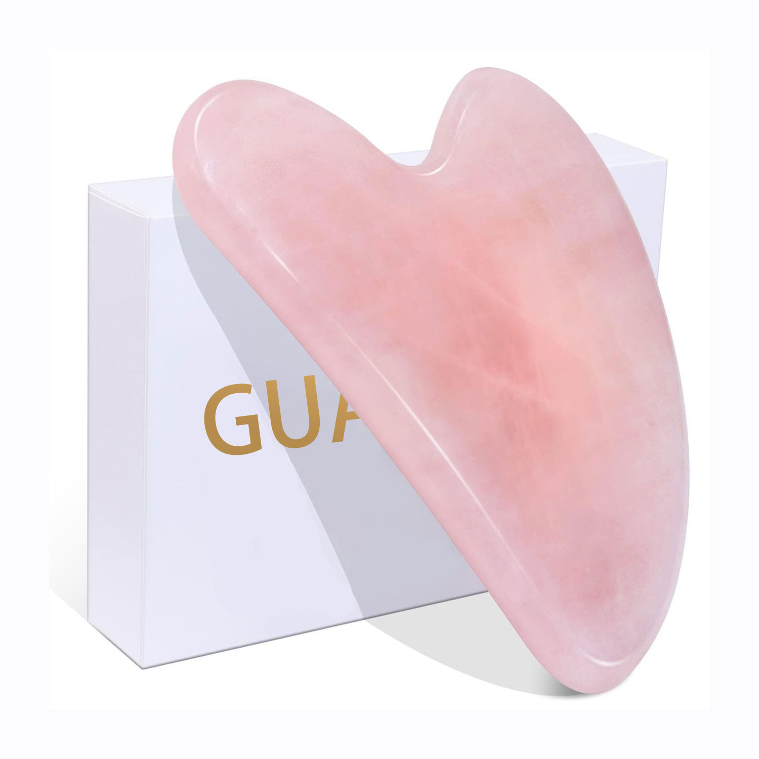 Gua Sha Facial for Self Care Massage Face Relieve Tensions and Reduce Redness Guasha Tool for Face Rose Quartz