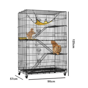 stainless steel wire 4 level pet cat cage outdoor metal cat cages with wheels for sale