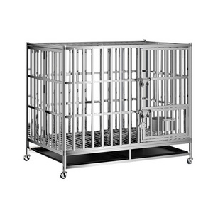 Heavy Duty Dog Cage Strong Metal Kennel and Crate for Medium and Large Dogs Pet Playpen with Four Wheels Easy to Install