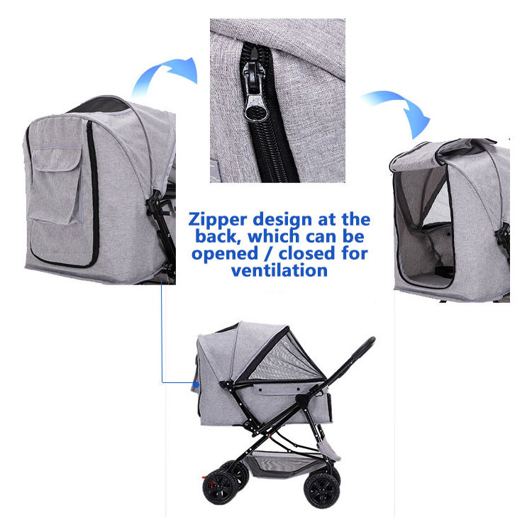 Pet Stroller with Removable Carrier, Dog Stroller for Medium Dogs or 2 Small Dogs