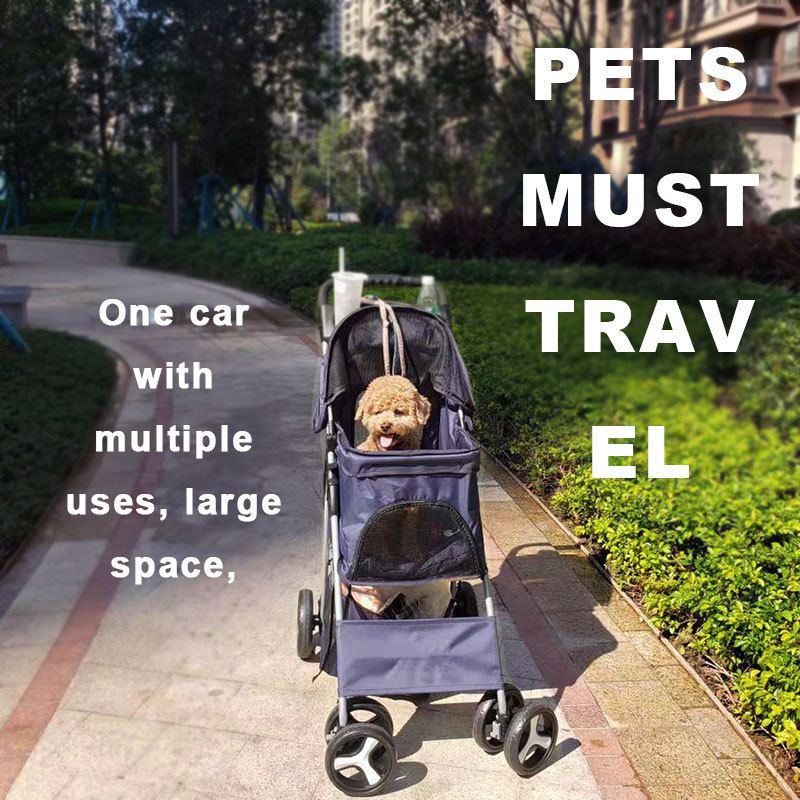 Large 4 Wheel Luxury Jogging Travel Pet stroller Car Para Perros Double Twin Dog Pet Stroller For Cats Dogs