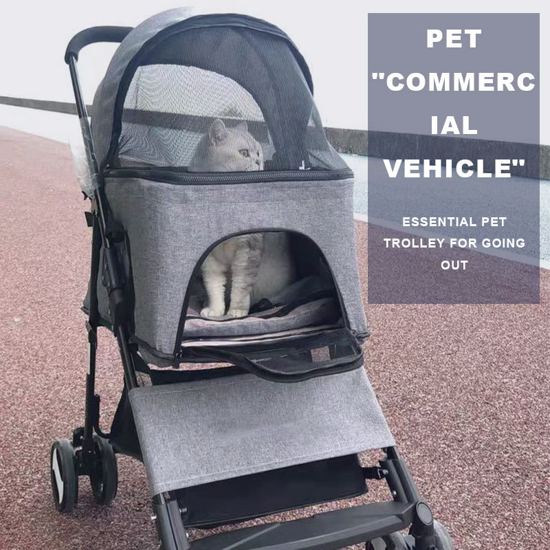 Large 4 Wheel Luxury Jogging Travel Pet stroller Car Para Perros Double Twin Dog Pet Stroller For Cats Dogs