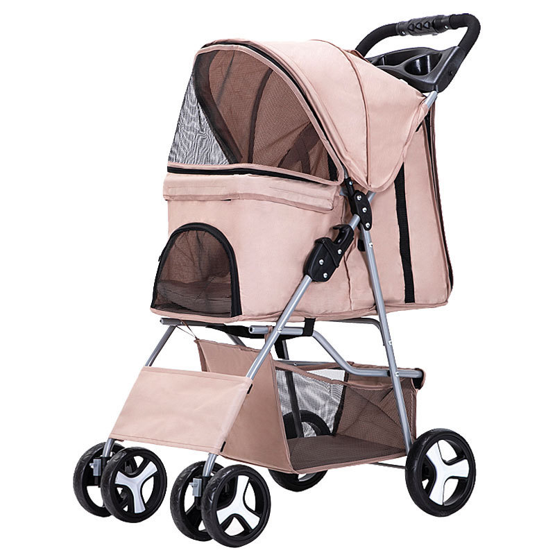 Luxury folding outdoor dog strollers pet trolley for sale twin pet stroller