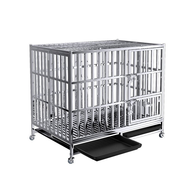 wholesale luxury double door large heavy duty foldable soft collapsible dog cages crate