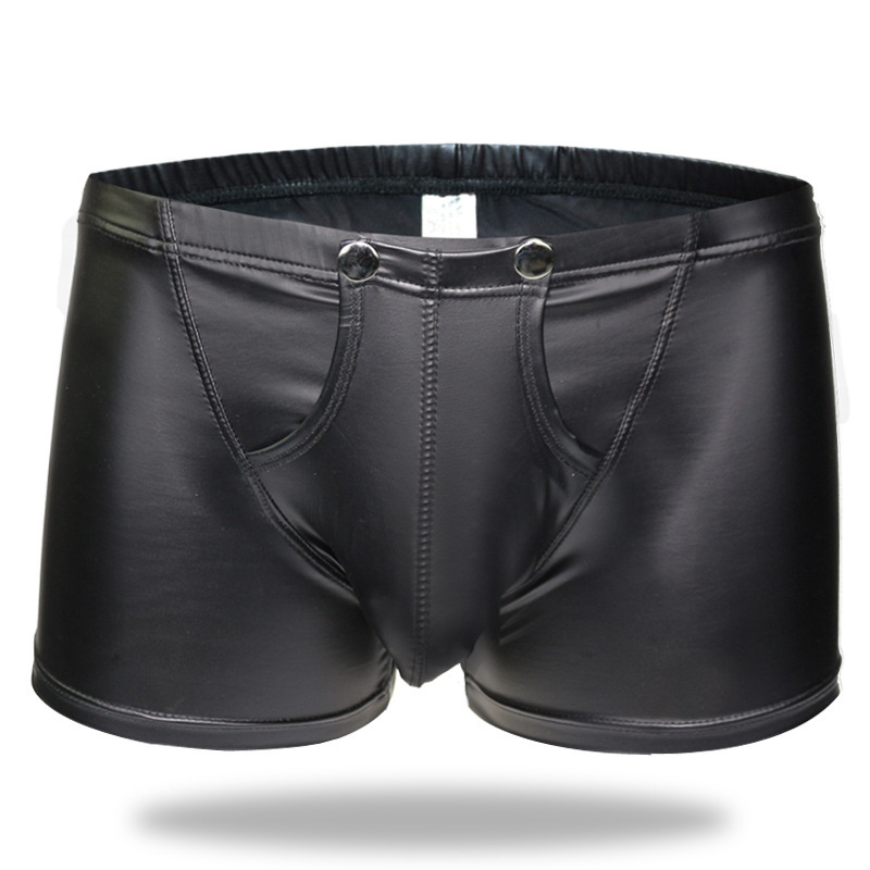 Wholesale Leather Front Open Love Sexy Gay Men's Briefs & Boxers Underwear With Pouch Bulge