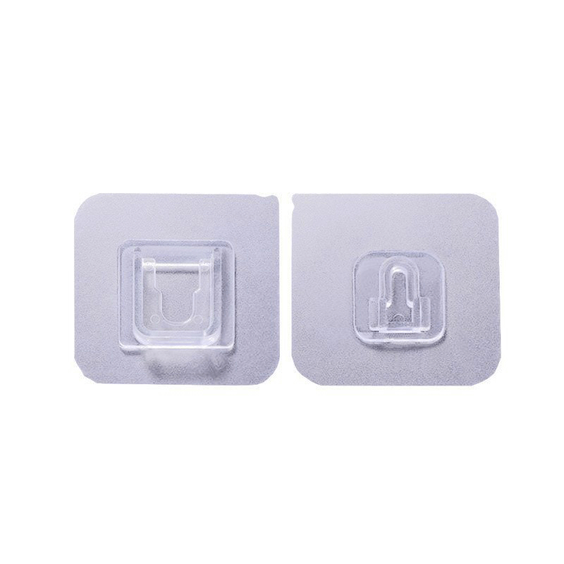 A pair Non-marking Adhesive Double Side Wall Hook Household Bathroom Kitchen Ware Hanging Rack Transparent Clip Suck Hook