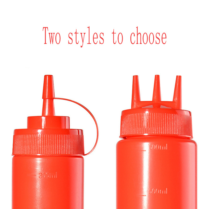 12oz 16oz 24oz 36oz hot Condiment Dispenser BBQ Triple Tip Salad Dressing Ketchup Bottles Plastic Squeeze Sauce bottle