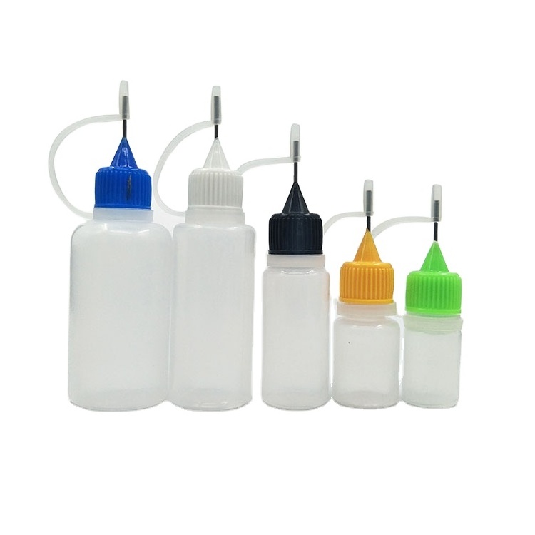 PE Squeezable Precision Tip Applicator Translucent Bottles For Ink Glue Acrylic Painting And Quilling Craft