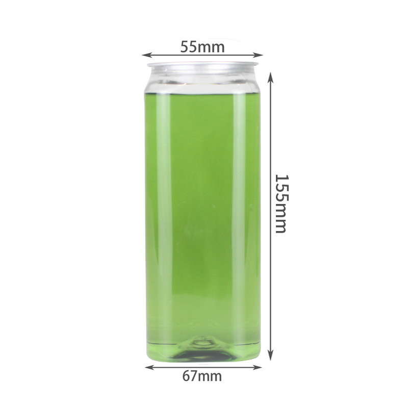 250 ml 330 ml 350 ml 500 ml 650 ml 700 ml Square PET Plastic Beer Can Bottle Soda Bottle Cans with Lid