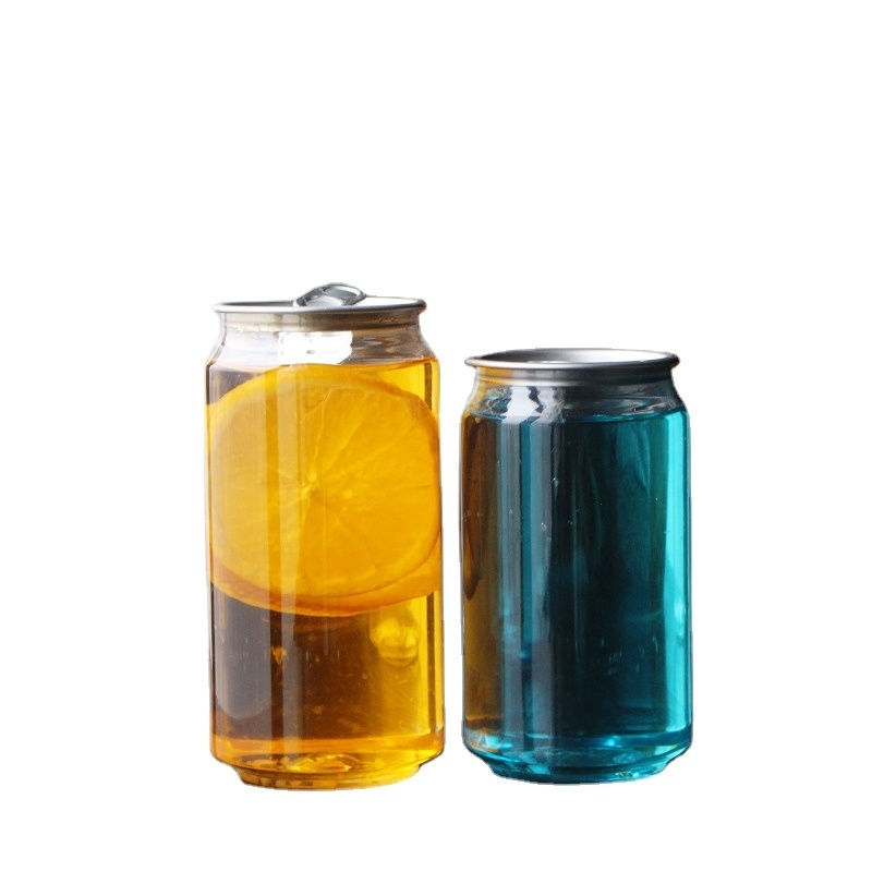 Hot sale PET empty soda Can 250 ml 330 ml 350 ml 500 ml 650 ml 700 ml Transparent Plastic Can Bottle With Aluminum Lid