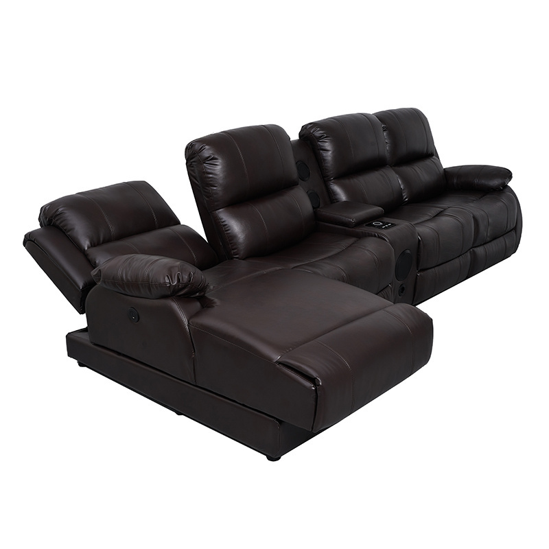 Power Corner Recliner Sofa With Chaise Lounge Reading Light Sound USB And CupHolder