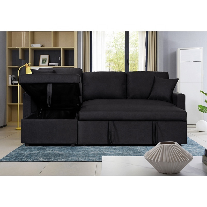 Sofa set designs modern for living room furniture L shape chaise sofa bed with storage box