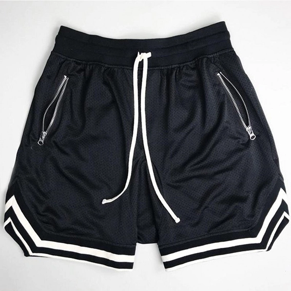 Custom Men's Cotton  Quick Dry Gym Mesh Athletic Baseball Sliding Shorts With Drawstring Zipper Pocket