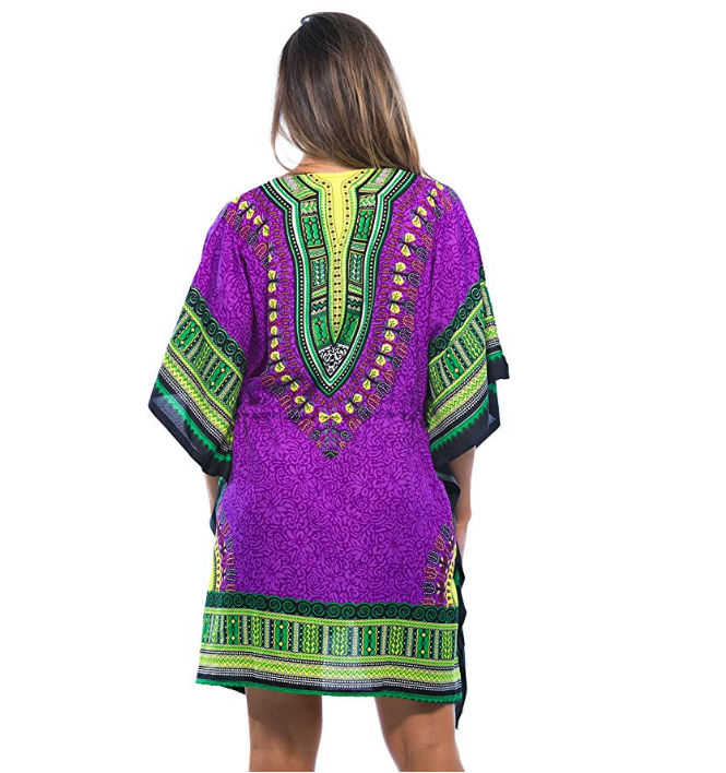 Fashion Womens Summer African Print Dashiki Caftan Shirts Loose Casual Ladies Mini Dress