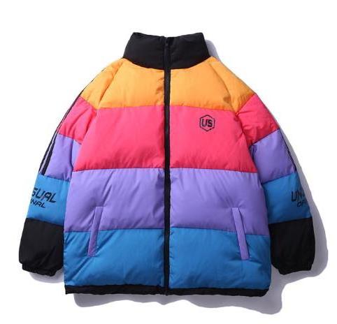 Custom Winter Warm Bubble Men Women Overcoat Jacket Loose Colorblock Waterproof Snowboard Unisex Thick Puffer Down Coat Jackets