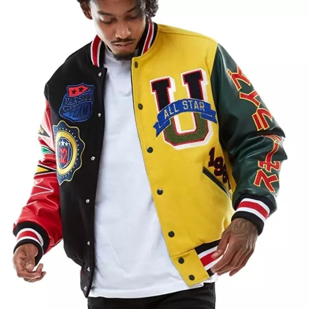 Lanwo Fleece Outdoor Designer Letterman Jacket For Men Leather Sleeves 2022 Streetwear Custom Winter Men'S Varsity Jackets