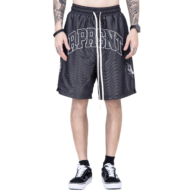 Basketball Soccer Tennis Football Mesh Shorts For Men Manufacturer Streetwear Custom Embroidery 5in 6 7 Inch Inseam Mesh Shorts