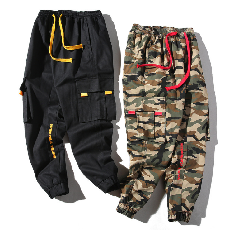 Spring Fashion Casual Oversized Overalls Men's Korean Beam Foot Camouflage Cargo Harem Pants