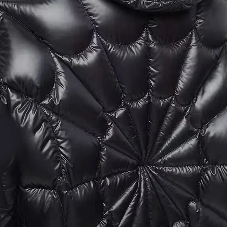 High Street New Fashion Custom Bubble Jacket For Men Spider Web Padded Cotton Men Winter Jackets Black Shiny Puffer Jacket