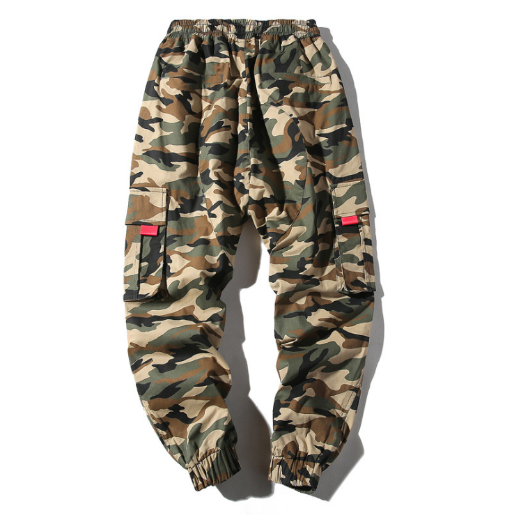 Spring Fashion Casual Oversized Overalls Men's Korean Beam Foot Camouflage Cargo Harem Pants