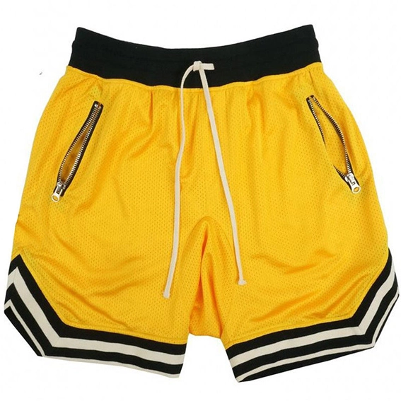 Custom Men's Cotton  Quick Dry Gym Mesh Athletic Baseball Sliding Shorts With Drawstring Zipper Pocket