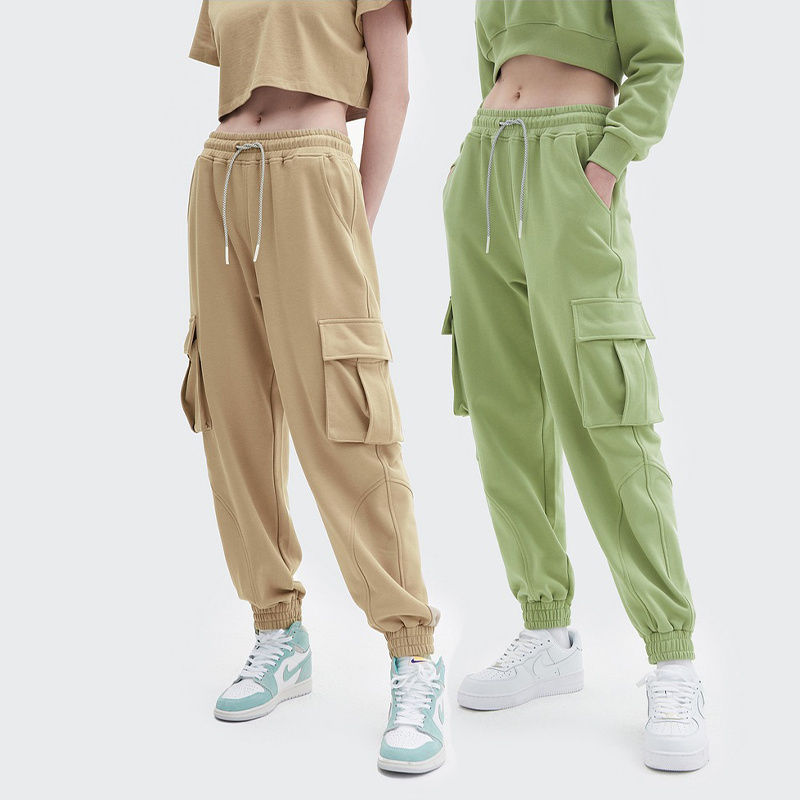 Custom 2021 New Fashion Pants For Women Plus Size Trousers French Terry Straight Leg Women'S Cargo Sweatpants