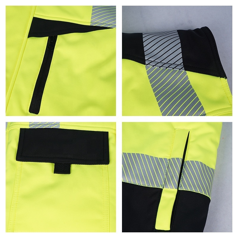 LX New High Quality Green And Black Security Construction Vest Reflective Safety Vest With Pockets