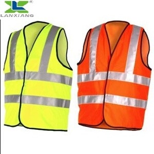 High quality 100%polyester tricot fabric custom safety  reflective vest   class 2