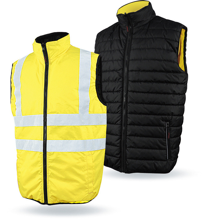 ENISO20471  Hi-vis  reflective safety body warmer Reversible vest