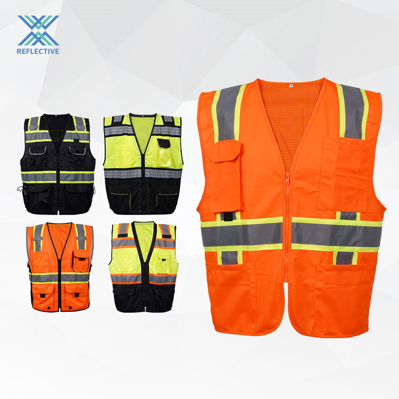 LX Custom Reflector Jacket Security Vest Hi Vis Safety Construction Vest Reflective Vests