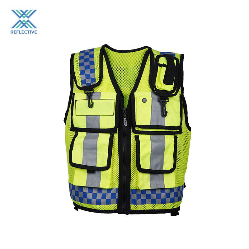 LX Factory Wholesale Black Safety Vest Construction Security Vest Hi Vis Men Reflective Safety Vest With Logo