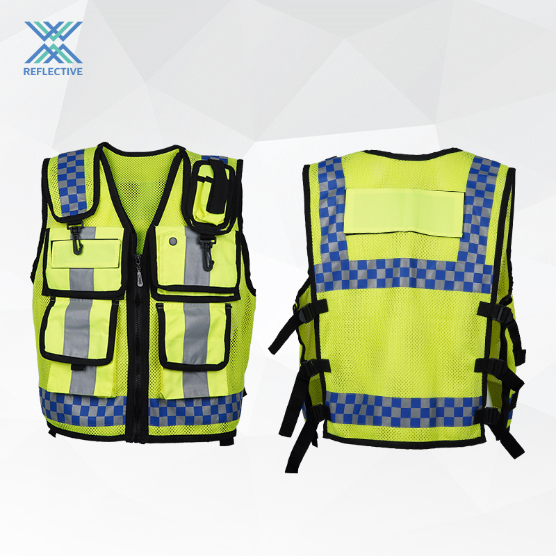 LX Factory Wholesale Black Safety Vest Construction Security Vest Hi Vis Men Reflective Safety Vest With Logo