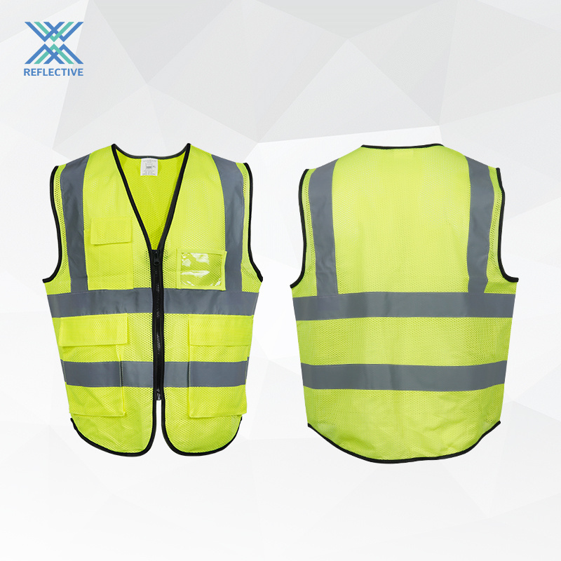 LX601 Fluorescent Fabric Bright Yellow Orange Day And Night Safety Vest To Ensures Visibility On The Job